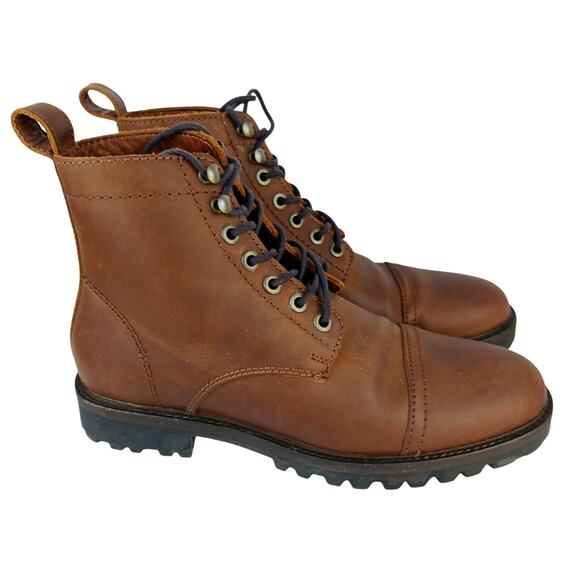 Patina Portland Leather Men's SZ 9 Almost Perfect Breaker Boots Brown Leather - Picture 1 of 11